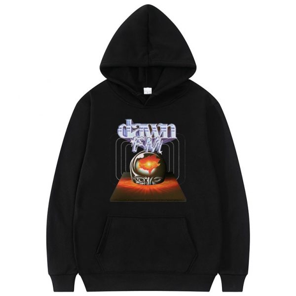 Canadian Singer The Weeknd Dawn Fm Black Hoodie Men Women Oversized Sweatshirt Unisex Fleece Hoodies Men - The Weeknd Store