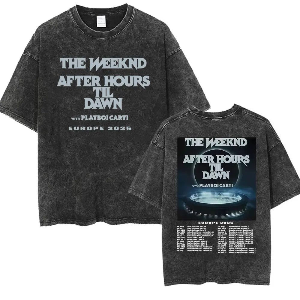 The Weeknd After Hours Til Dawn with Playboi Carti Europe 2026 Vintage Washed DTNK2601 T-shirt 3 - The Weeknd Store The Weeknd After Hours Til Dawn with Playboi Carti Europe 2026 Vintage Washed DTNK2601 T-shirt - Image 3