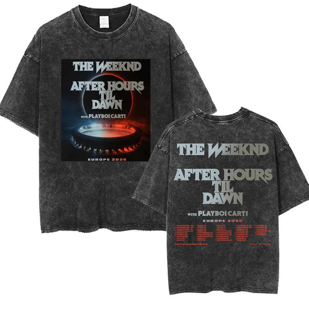 The Weeknd After Hours Til Dawn with Playboi Carti Europe 2026 Vintage Washed DTNK2601 T-shirt