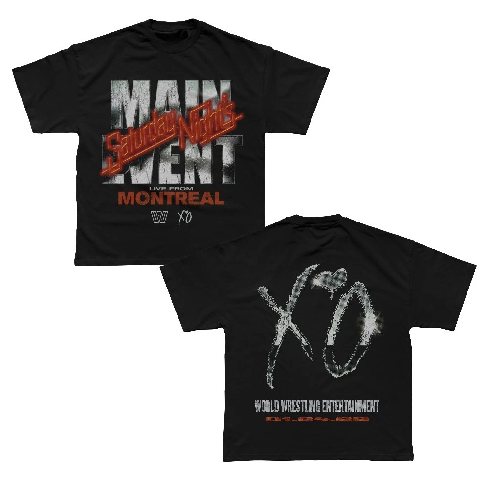 WWE x XO The 1Weeknd SATURDAY NIGHT'S MAIN EVENT DTNK0403 Jan 26 2026 T-shirt 1 - The Weeknd Store WWE x XO The 1Weeknd SATURDAY NIGHT'S MAIN EVENT DTNK0403 Jan 26 2026 T-shirt