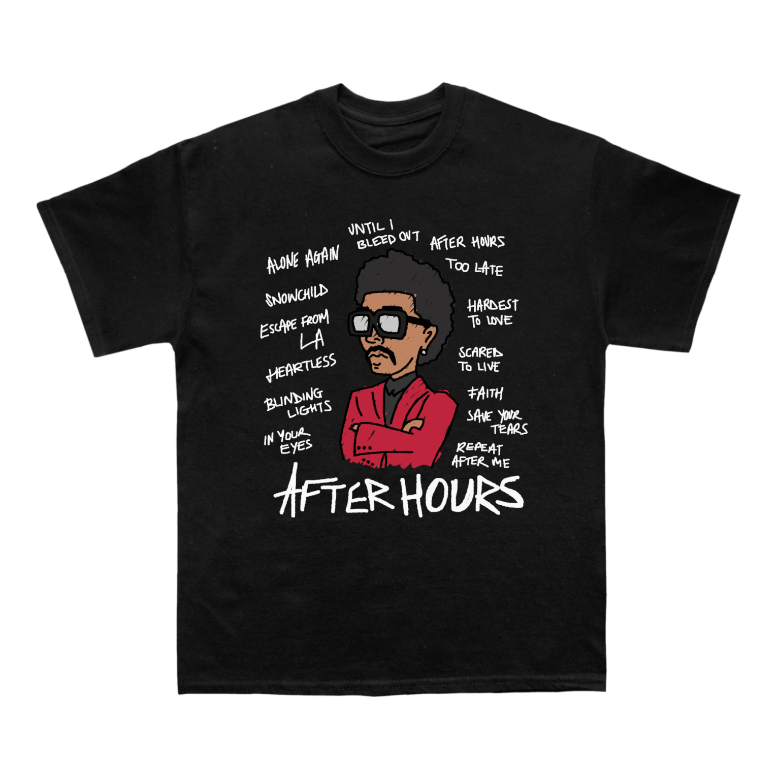 The Weeknd After Hours Cartoon DTNK0503 T-shirt 1 - The Weeknd Store The Weeknd After Hours Cartoon DTNK0503 T-shirt