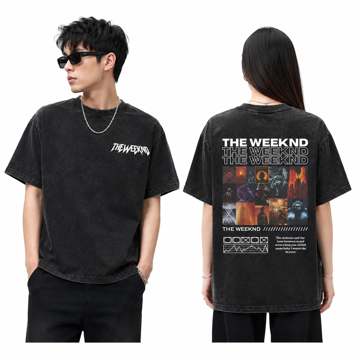 The Weeknd New Design DTNK1805 Washed T-Shirt 2 - The Weeknd Store The Weeknd New Design DTNK1805 Washed T-Shirt - Image 2