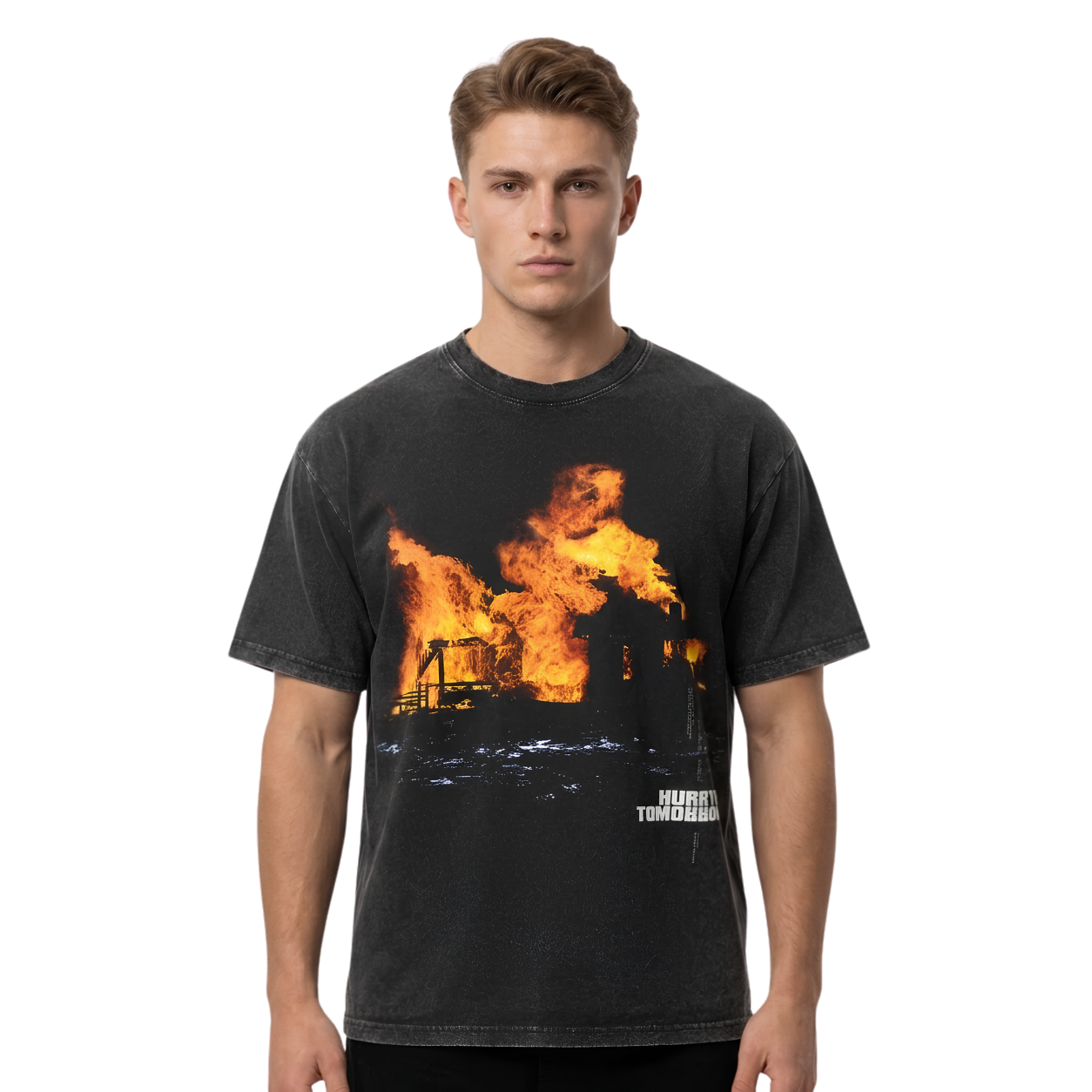 Hurry Up Tomorrow Fire HTCT2106 The Weeknd T-Shirt 2 - The Weeknd Store Hurry Up Tomorrow Fire HTCT2106 The Weeknd T-Shirt - Image 2