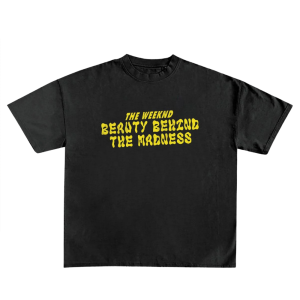 Yellow Typography Beauty Behind the Madness LA 0106 T-shirt
