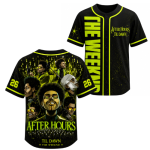 Neon Style THE WEEKND After Hours Til Dawn Tour 2026 Baseball Jersey